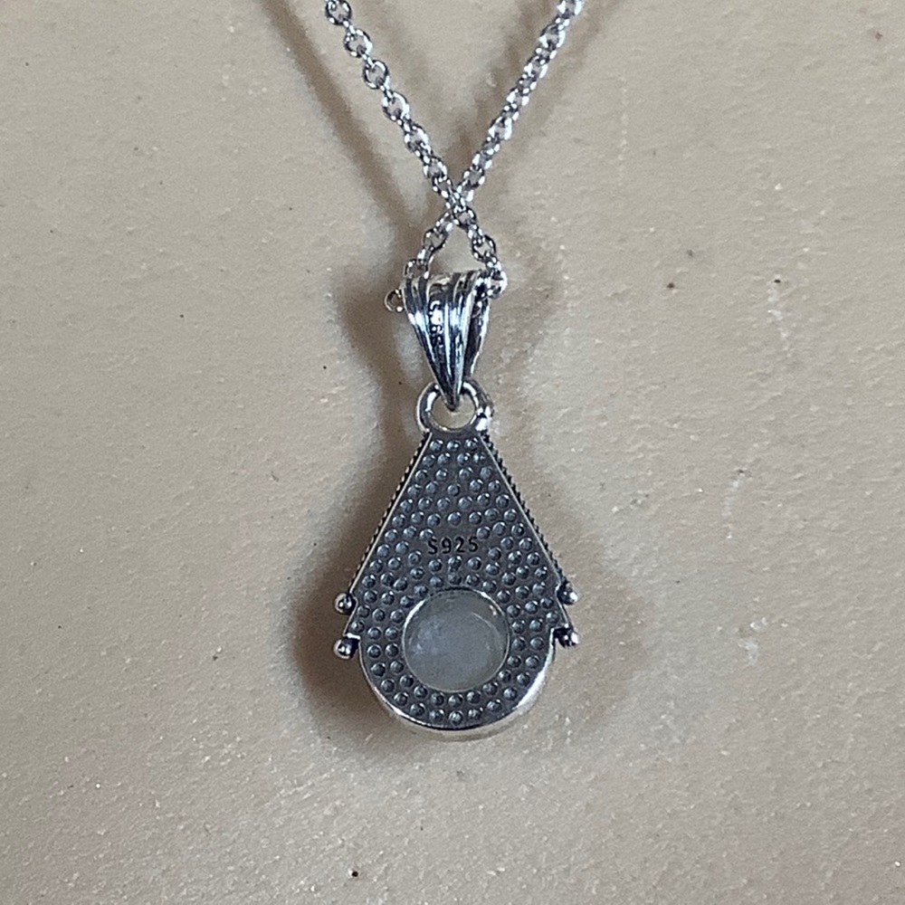 🌸 MOONSTONE NECKLACE NATURAL TEARDROP BOHO CHIC REAL CHAIN BOHEMIAN PENDANT - Picture 11 of 15